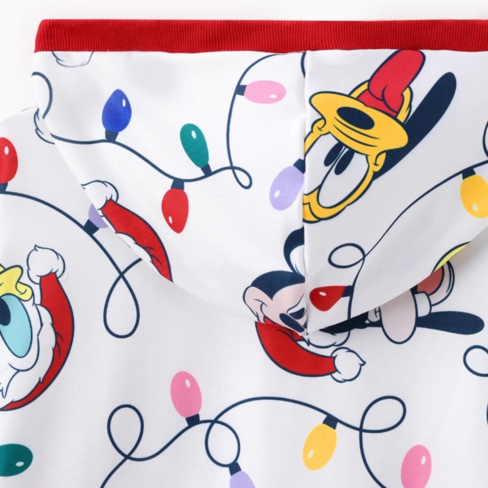 Disney Women Mickey and Friends Allover Christmas Hooded Long-sleeve Sweatshirt - Picture 3 of 6